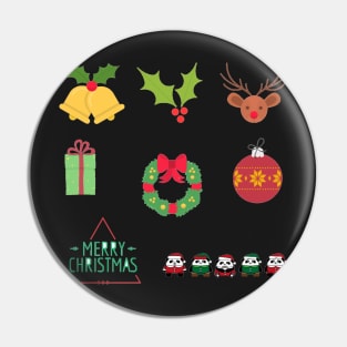 Christmas 8 pk Stickers Collection Pin