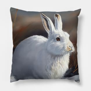 Arctic Hare V1 - Oil Paint Pillow