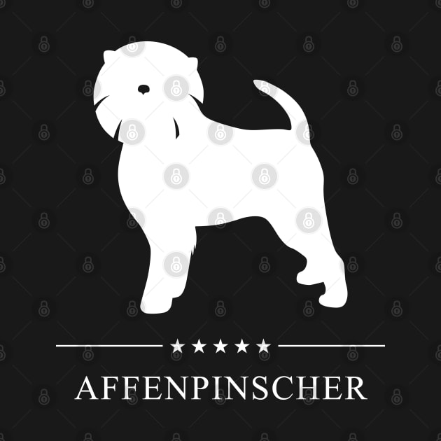 Affenpinscher Dog White Silhouette by millersye