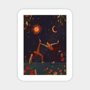 Yoga Girls Flower Cosmic Dance Magnet