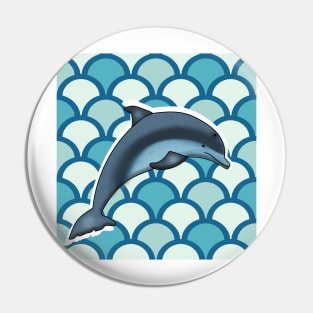 Dolphin Ocean Animal with Waves Pin