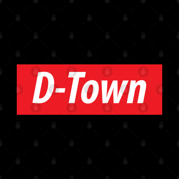 'D-Town' Dallas, Texas, USA white text on red background by keeplooping