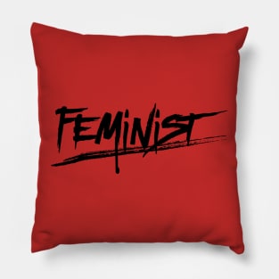 Feminist Brush Stroke Logo Pillow