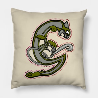 Celtic Cat Letter G Pillow