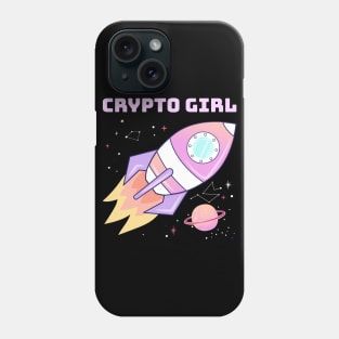 Crypto Girl, pink rocket Phone Case