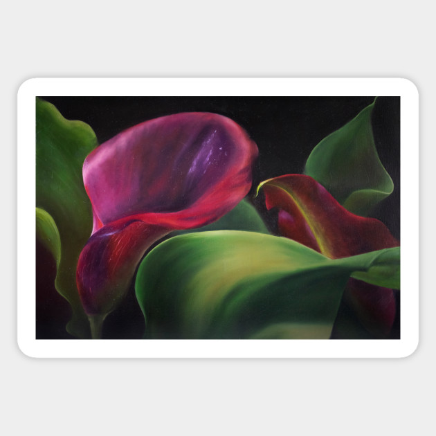 Original Oil Painting Purple Calla Lilies For Your Design Oil