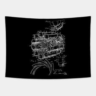 Aircraft Propulsion Unit Vintage Patent Hand Drawing Tapestry