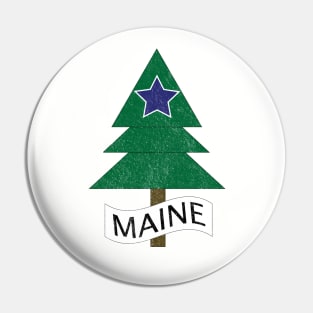 1901 Maine State Flag Remix Distressed Vintage Pin