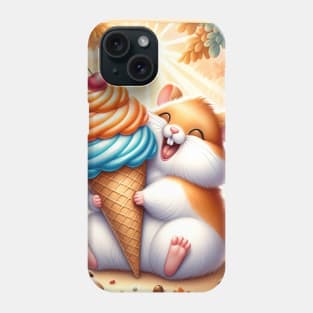 Fluffy Hamster Eating Ice Cream Phone Case