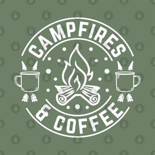 Campfires And Coffee | Camping And Coffee Design by TheBlackCatprints