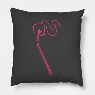 flaming hot orange match stick, heart on fire cute gift Pillow