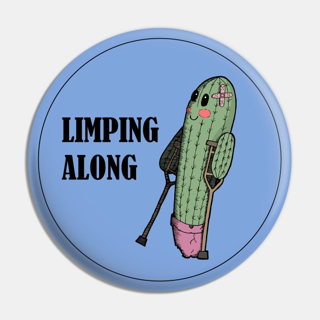 Limping Along Cactus Broken Leg Pin by PrintablesPassions