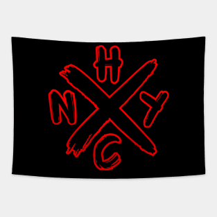NYHC graffiti red and black Tapestry