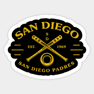 San Diego Padres – Blue Circle With White Name – Full Color Vinyl Sticker –  Custom Size – Biggest Decal Shop