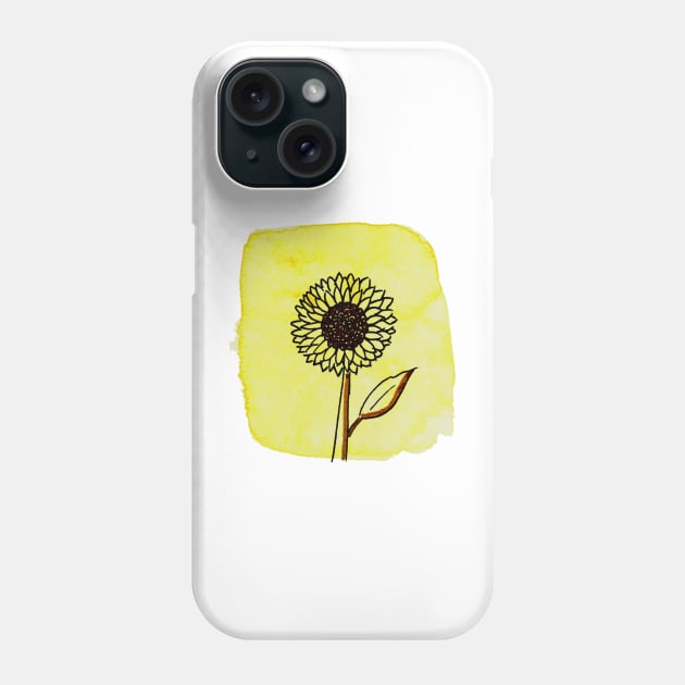 watercolor sunflower Phone Case by Annka47