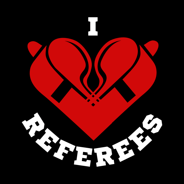 I Love Referees | Red Referee Whistles Heart by FantasySportsSpot