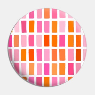 Pink and Orange, Sketchy, Block Pattern Pin