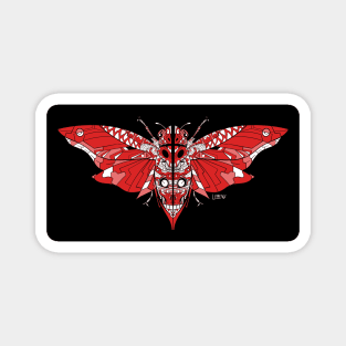 butterfly of the death shinigami cicada chicharra bug art in scarlet red Magnet