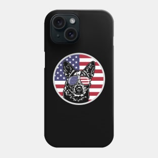 Patriotic Australian Cattle Dog American Flag sunglasses Phone Case