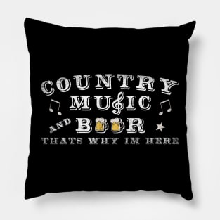 Country Music And Beer Pillow