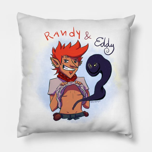 bomBARDed - Randy & Eddy (with names) Pillow by DarkMysteryCat