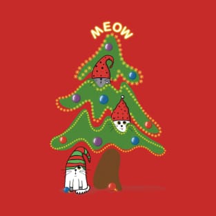 Meow - Christmas Tree T-Shirt