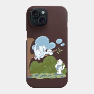 A Cute Cat Is Staring At A Sleeping Little Dragon Phone Case