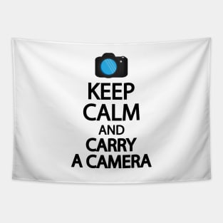 Keep calm and carry a camera Tapestry