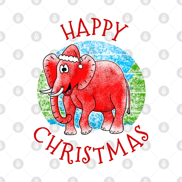 Christmas Elephant Wildlife Xmas 2022 by doodlerob