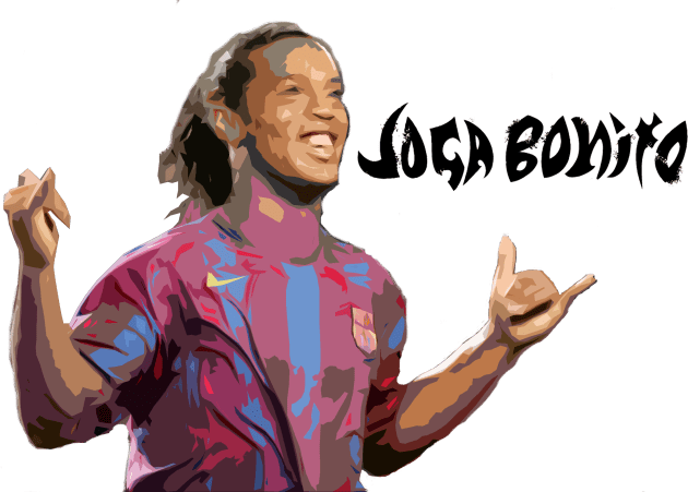 Joga Bonito Ronaldinho Kids T-Shirt by ArianJacobs