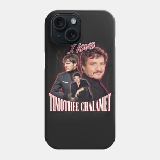 I Love Timothee Chalamet Pedro Pascal Cursed Fan Collage Phone Case