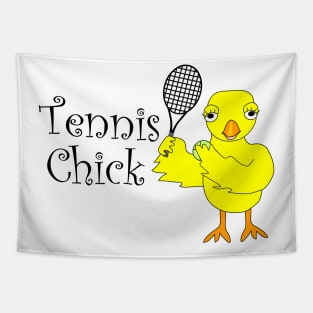 Tennis Chick Text Tapestry