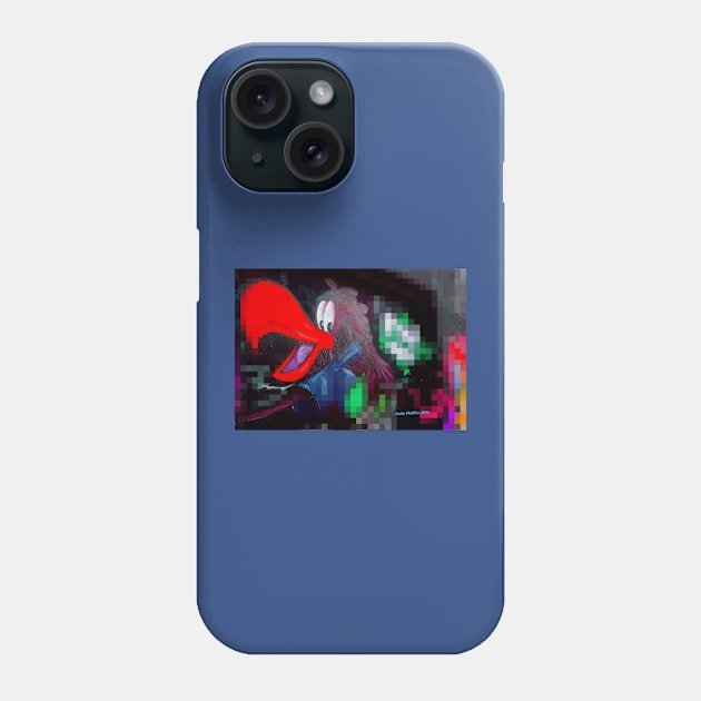 Red Beak Parrot Graffiti Phone Case by Kater