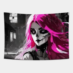 Monochrome Marvels: Mesmerizing Black and White Anime Girl Creations Goth Gothic Fashion Pink Hair Dark Tapestry