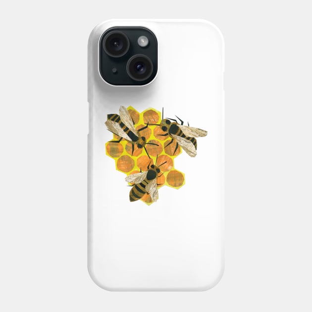 Bees on honeycomb Phone Case by Babban Gaelg