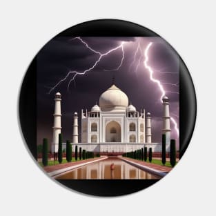Iconic World Landmarks During A Thunderstorm : Taj Mahal India Pin