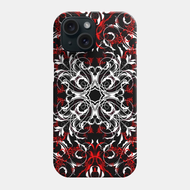 Red White Mandala Phone Case by Danion