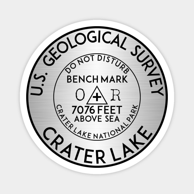 Crater Lake Oregon Bench Mark Benchmark USGS Park Magnet by heybert00