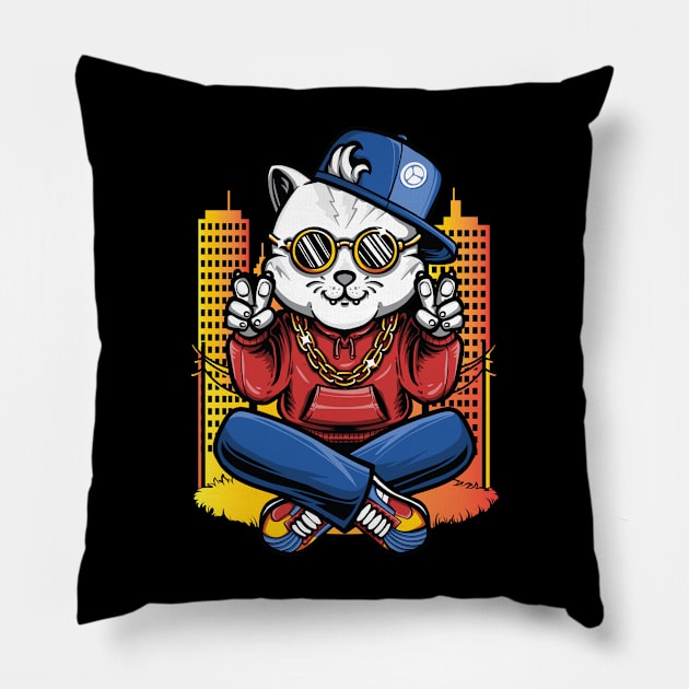 Slaying Cat Pillow by Fun Planet