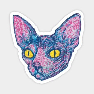 Squiggly Sphynx Cat Magnet