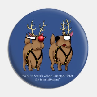 Funny Spectickles Red Nose Reindeer Diagnosis Pin