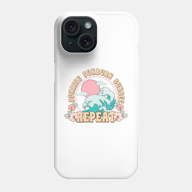 Sunrise,Sunburn,Sunset Repeat Phone Case by InkspireThreads