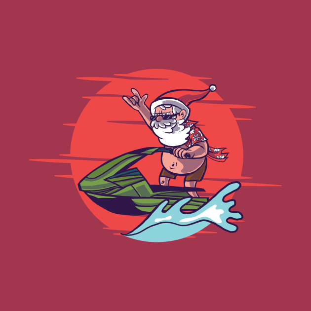 Jet Ski Santa Cartoon by SLAG_Creative