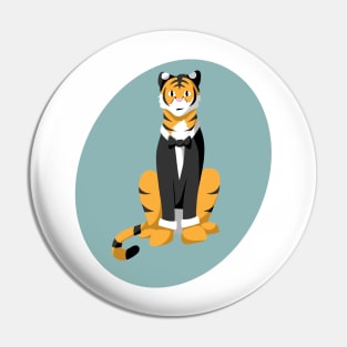 Tiger in a tuxedo Pin