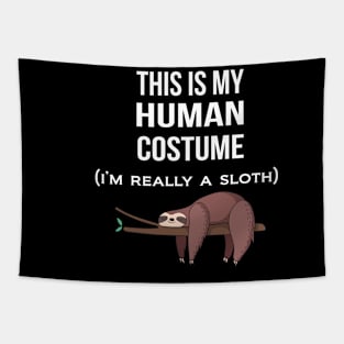 Funny sleeping sloth - This is my human costume Tapestry