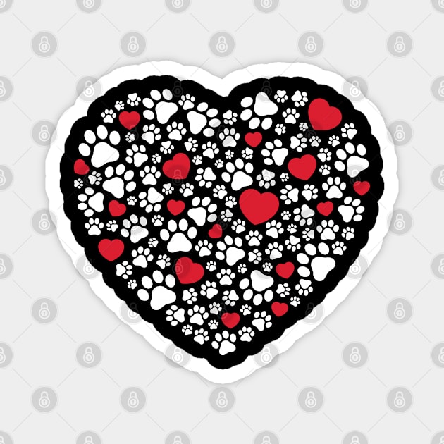 Paw Print Heartbeat Magnet by TeddyTees