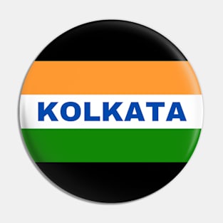 Kolkata City in Indian Flag Pin