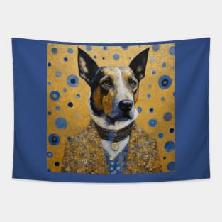 Gustav Klimt Style Distinguished Dog with Gold Medal Tapestry