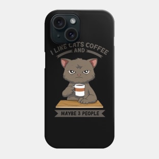 Funny Angry Cat Coffee Lover Feline Morning Animal Phone Case