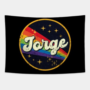 Jorge // Rainbow In Space Vintage Grunge-Style Tapestry